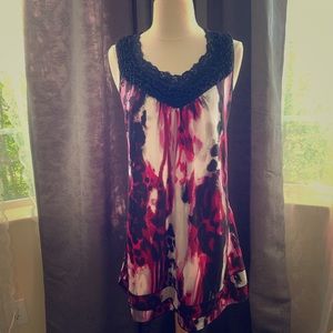 New Directions Pink and Black Tunic Top Size XL